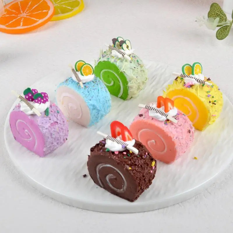 6-Pc Artificial Roll Cake Models | Display & Photography Props