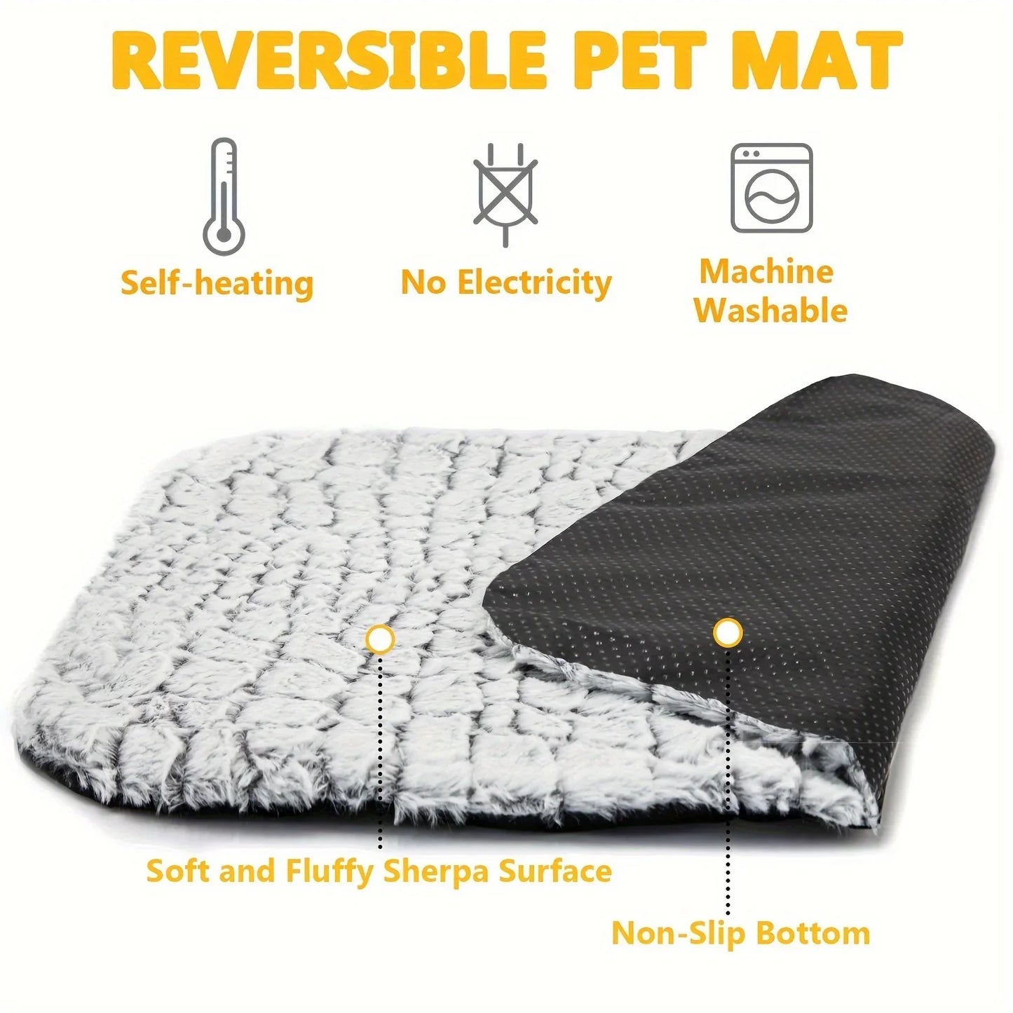 Self-Warming Cat Bed | Thermal Pet Mat – No Electricity