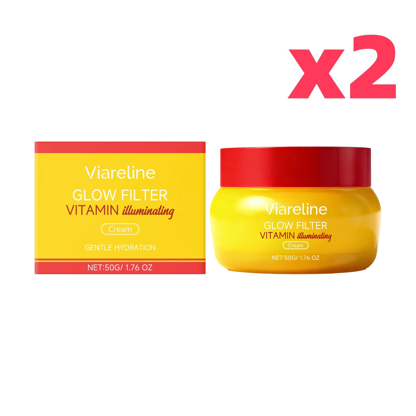 Vitamin Brightening Cream Hydrating Firming Glowing Smoothing Repairing Stabilizing Lighten Melanin Barrier Protection Day Cream Peaceful Pleasures Health and Wellness 50g boxed x2pcs