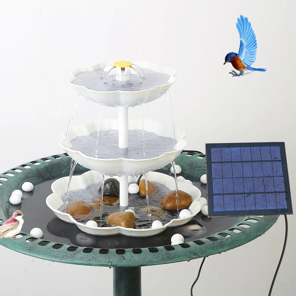 AISITIN 3-Tier Solar Bird Bath Fountain – DIY Garden Pump