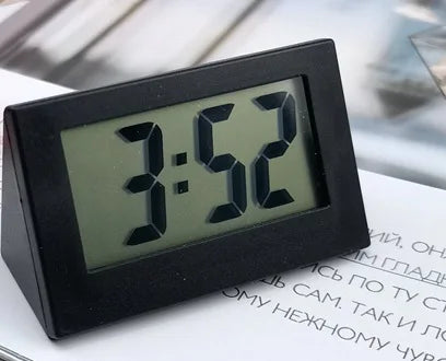 Mini LED Digital Desktop Clock Simple Small Portable Mute Big Digits Electronic Clock For Bedroom Elderly Student Exam Peaceful Pleasures Health and Wellness Black