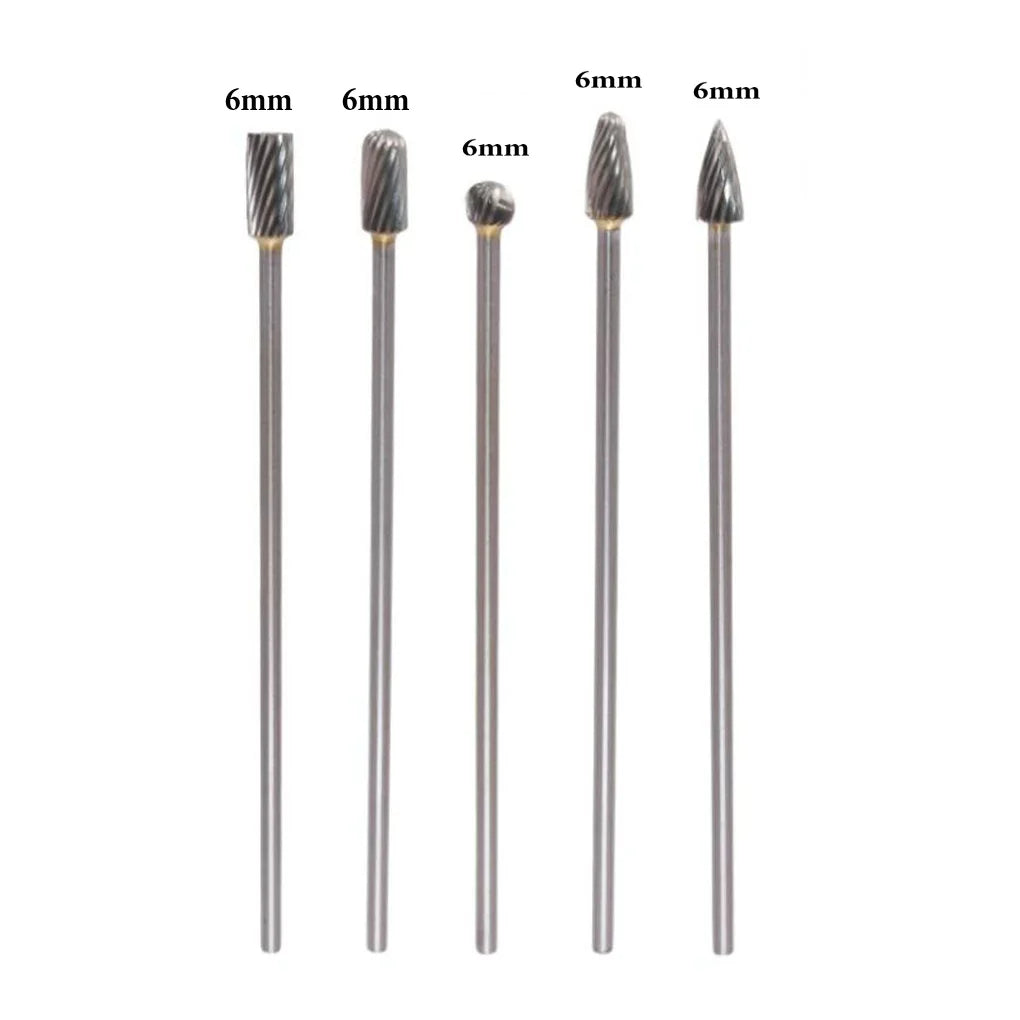 Solid Carbide Rotary Burrs Long Single Cut Head Milling Cutters Tools