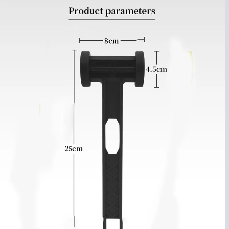 Outdoor Ultra-light Portable Ground Hammer Plastic PE Hammer Camping Canopy Tent Hammer Camping Tool with Diverse Uses Peaceful Pleasures Health and Wellness Black
