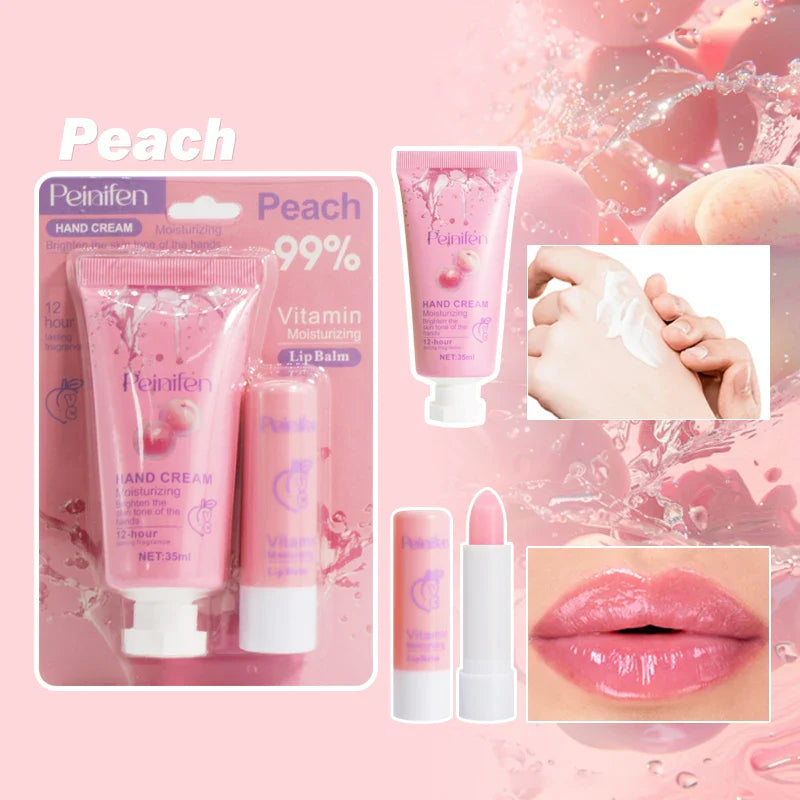 Peinifen Hand Cream & Color-Changing Lip Balm Set – Vitamin E