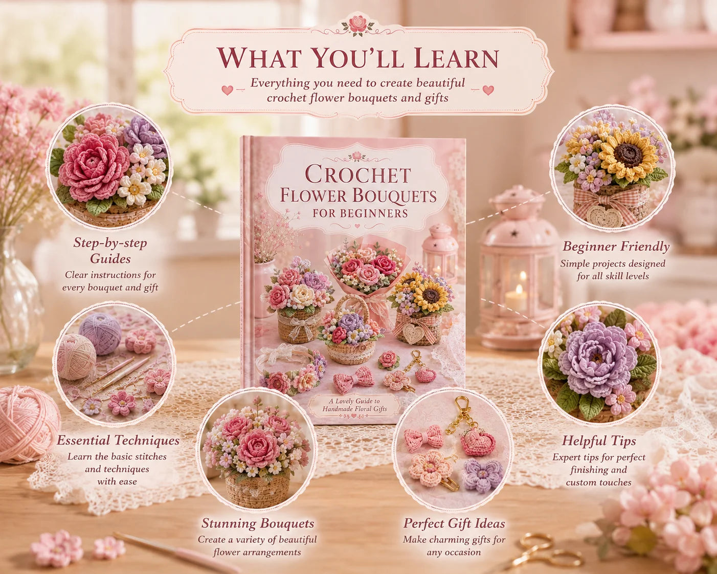 Everlasting Crochet Flower Patterns Book Complete Beginner-friendly