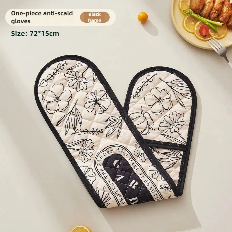 Heat Resistant Oven Mitts – Long Floral Kitchen & BBQ Gloves