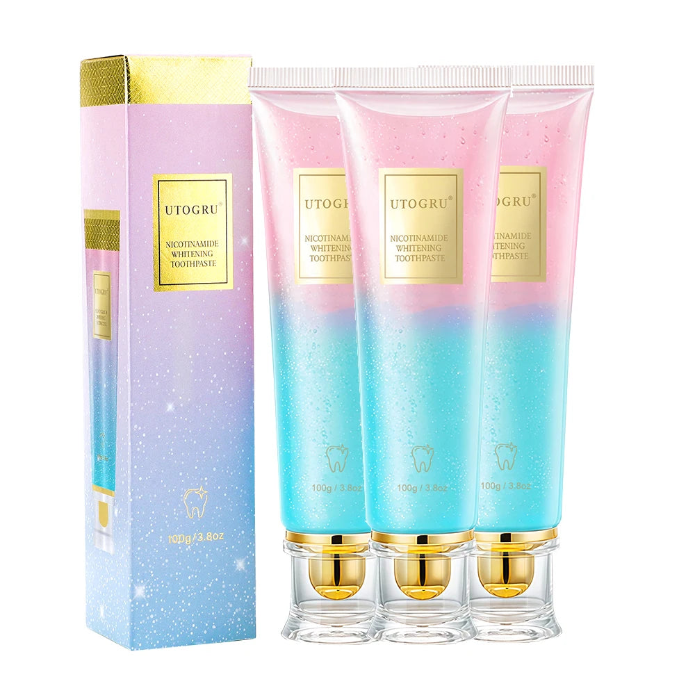 Niacinamide Teeth Whitening Toothpaste Reduce Yellow Stains on Teeth Mint Flavor Fresh Breath Toothpaste Home Gum Care Daily Use Peaceful Pleasures Health and Wellness 3Pcs