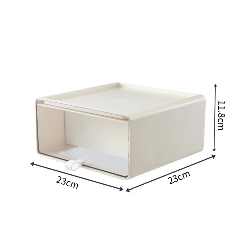 Multifunction Drawer Plastic Storage Box Desk Room Blind Acrylic Transparent Organizer Toy Figures Display Makeup Jewelry Peaceful Pleasures Health and Wellness cream