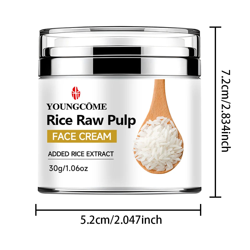 Rice Pulp Cream Hydrating and Nourishing Moisturizer Soothes,Anti Aging Remove Wrinkles Firming Pores Removing Acne Whitening Peaceful Pleasures Health and Wellness 30G