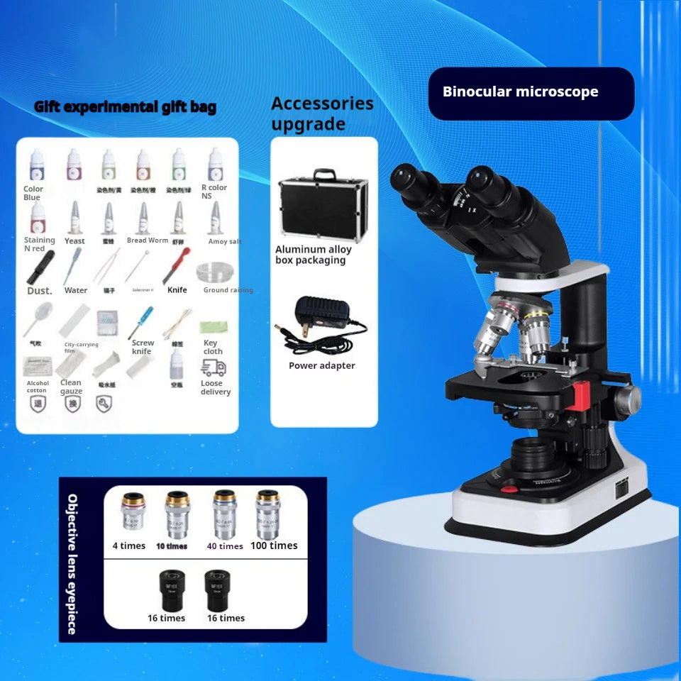 Electronic Binocular Biological Microscope Optical Instrument for Teaching and Research Experiments Peaceful Pleasures Health and Wellness Binocular microscope