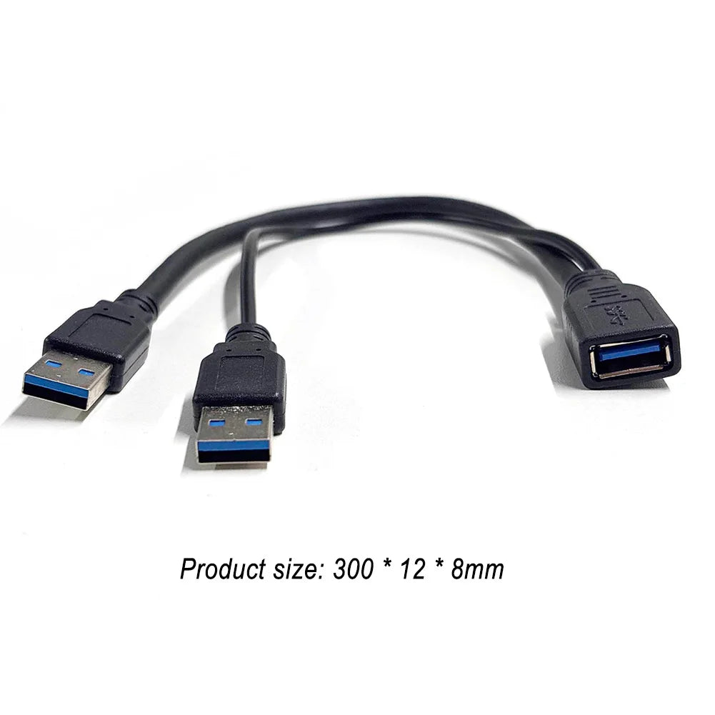 USB 3.0 to Dual USB Extra Power Data Extension Cable Dual USB External PC Accessories for 2.5 inch External HDD Peaceful Pleasures Health and Wellness