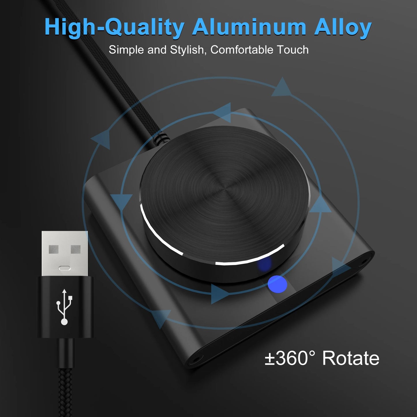 USB Volume Control Knob 2 Modes Multimedia Controller PC Computer Speaker Audio Volume Controller for Windows/Android/Mac IOS Peaceful Pleasures Health and Wellness