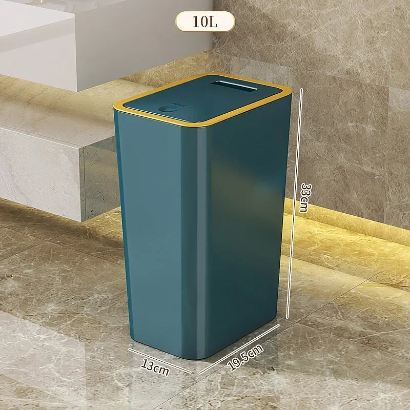 10L One-Touch Odor-Proof Trash Can – Leakproof Kitchen & Bathroom Bin