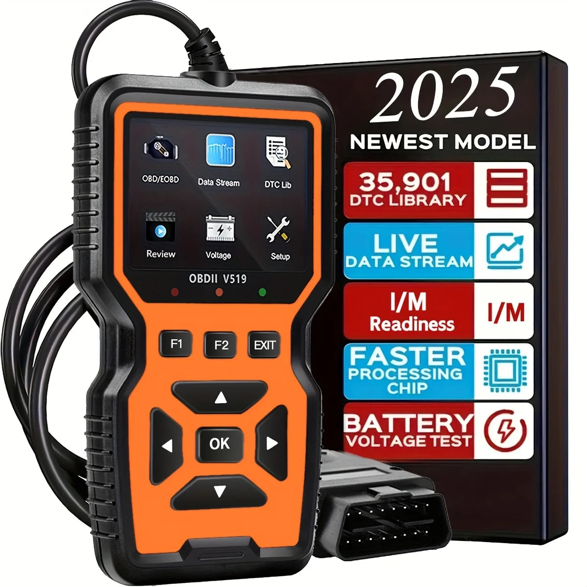 OBD2 Diagnostic Scanner | Code Reader for Cars 1996+ | OBDII/EOBD Peaceful Pleasures Health and Wellness Orange
