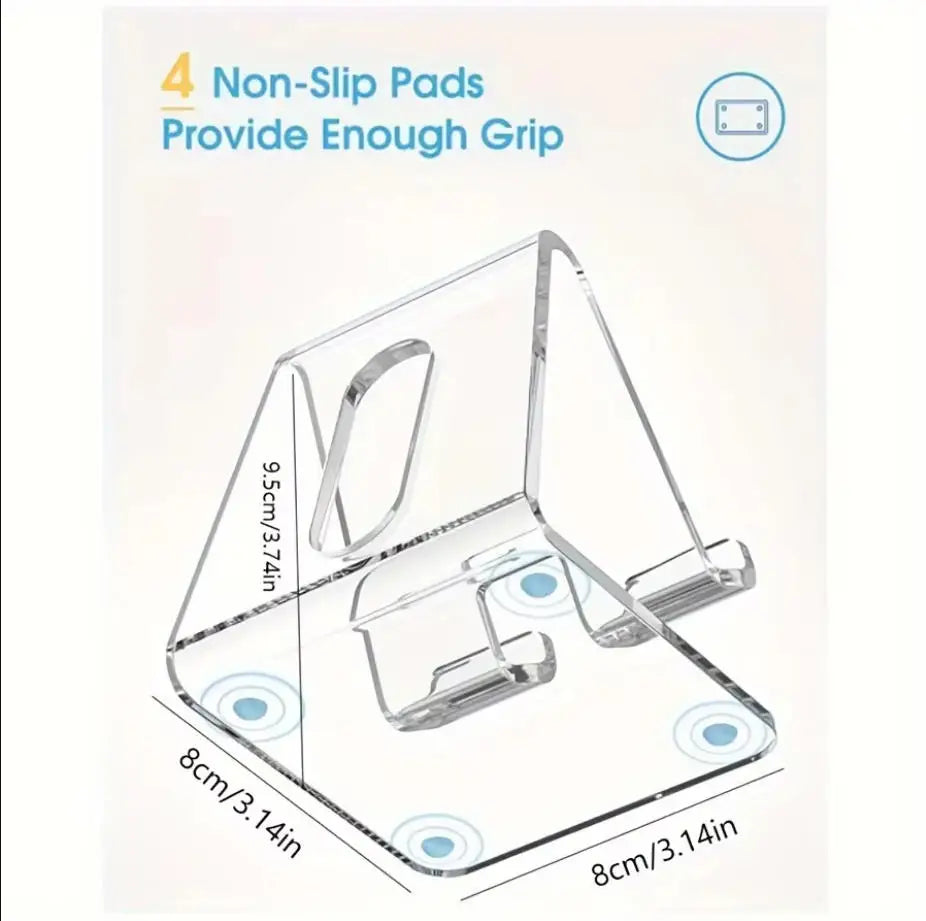 Acrylic Cell Phone Stand, Transparent Phone Stand for Desk, Suitable for iPhone 14 13 Pro Max, All Smartphone 4-8in Peaceful Pleasures Health and Wellness