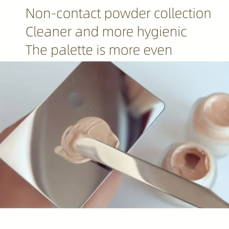 2pcs Professional Makeup Foundation Spatula Set - Includes Stainless Steel Palette Stick and Palette with Ring - Perfect Peaceful Pleasures Health and Wellness