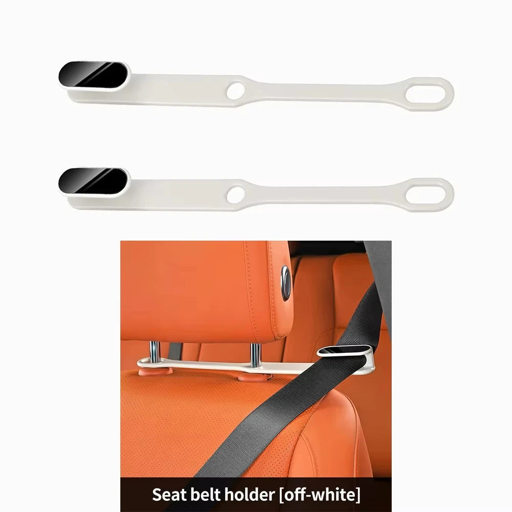 Auto Seat Belt Anti Pinch Strip Car Decoration Car Interior Sports Seat Car Seat Belt Extension Fixator Modification Accessories Peaceful Pleasures Health and Wellness White - 1Pair
