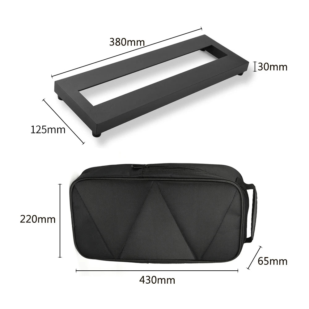 ammoon Aluminum Guitar Pedalboard 15×4.9" + Carrying Bag
