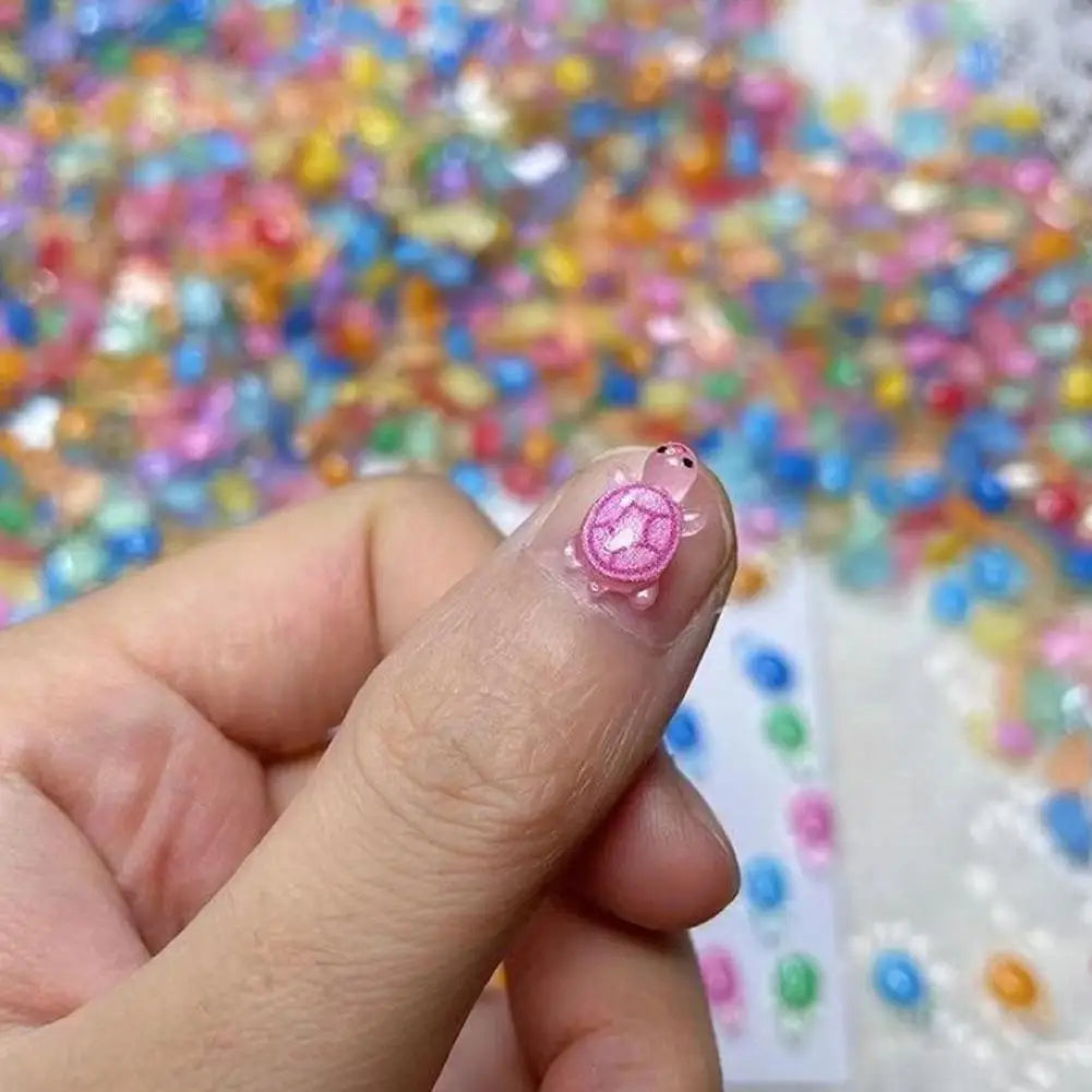 100Pcs Mixed Resin Turtle Nail Art Rhinestones Peaceful Pleasures Health and Wellness