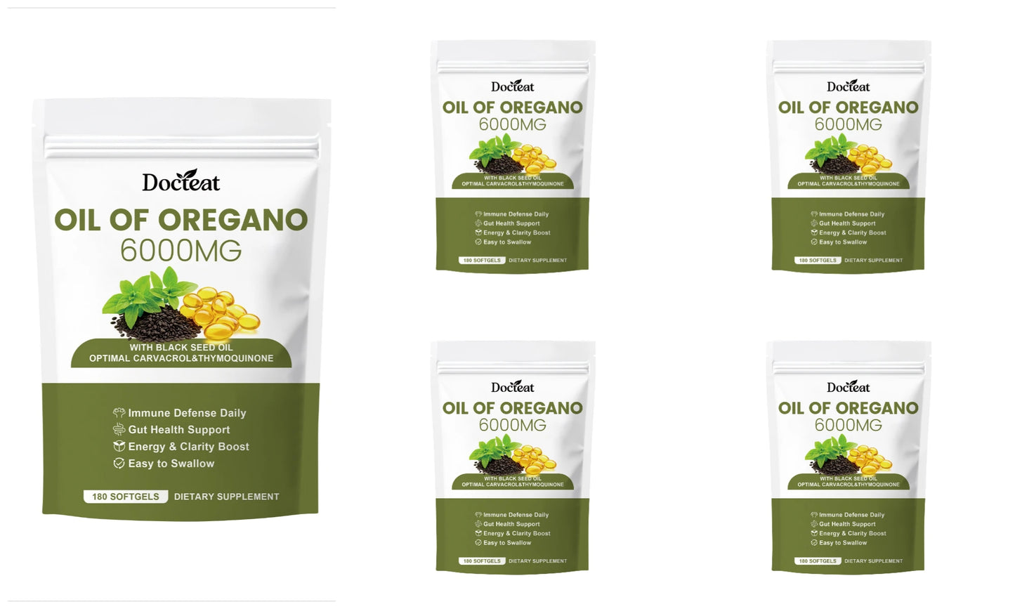 Oil of Oregano 6000mg + Black Seed Oil | 180 Softgels