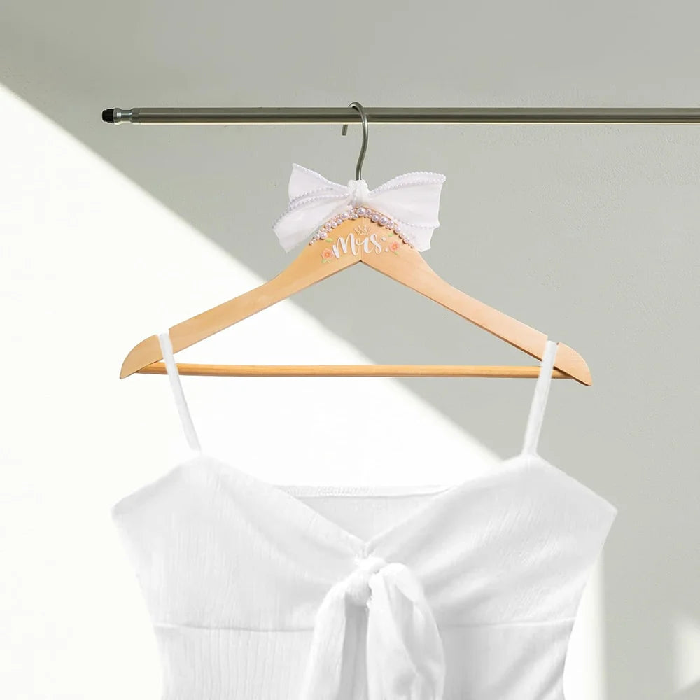 Personalized Engraved Floral Wedding Dress Hanger | Bridal Gift Personalized Bridal Hanger Peaceful Pleasures Health and Wellness MRS 1pcs38cm