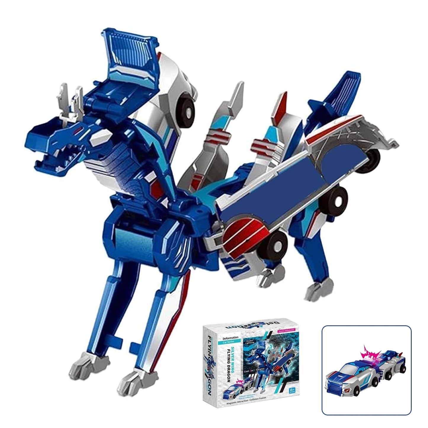 Unicorn Transformer : Magic Transformation Super Combination Car Toy 2 In 1 Kids Magnetic Collision Transforming Car Diy Toy Peaceful Pleasures Health and Wellness A