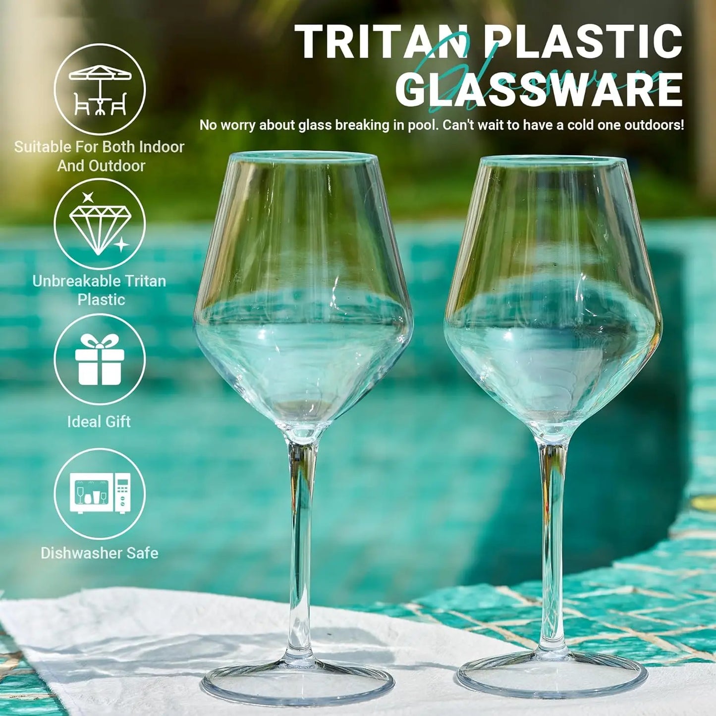 Clear Unbreakable Plastic Stem Wine Glass Cups Home Bar Accessories Goblet Vasos De Cristal Para Bar Tumbler Cups In Bulk Peaceful Pleasures Health and Wellness 2PCS