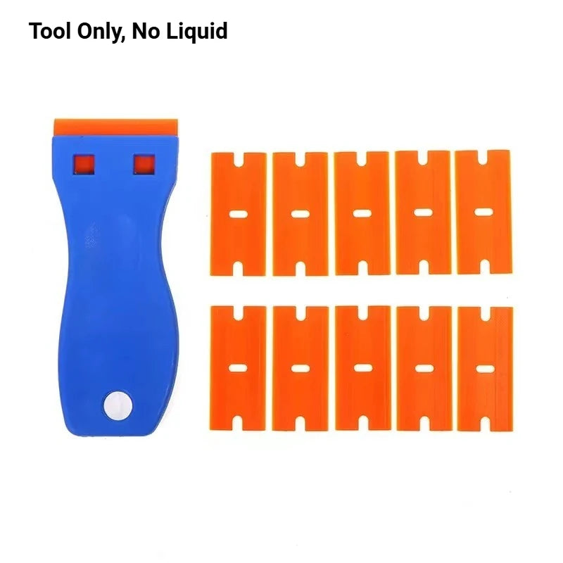 Automotive Adhesive Remover Kit with Scraper & Blades - Safe for Car Paint, Glass, Decal, Sticker, Emblem & Vinyl Glue Removal Peaceful Pleasures Health and Wellness Tool Only