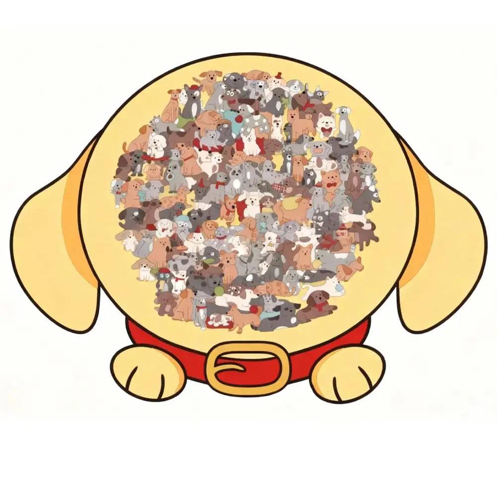 Cute Dog Bear Shape Wooden Puzzle Irregular Animal Stress-relief Game