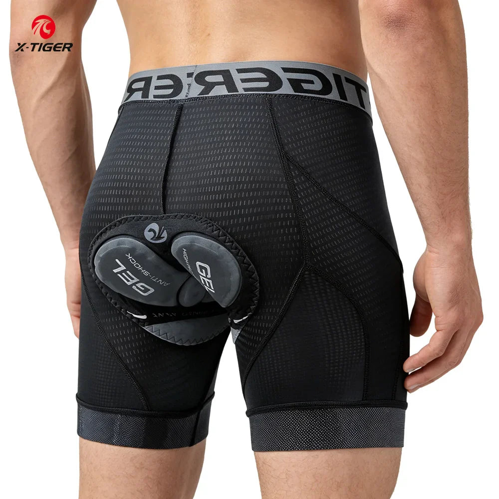 X-TIGER Men's Gel Pad Cycling Shorts – MTB & Road Bike