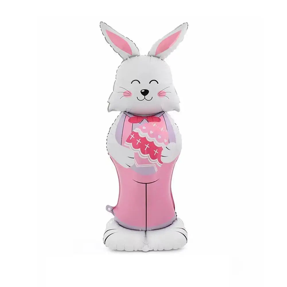 Aluminum Film Easter Balloon with Standing Base, Rabbit Chicken Carrot Shape for Birthday Party Holiday Home Decor Supplies Peaceful Pleasures Health and Wellness Pink 10inch
