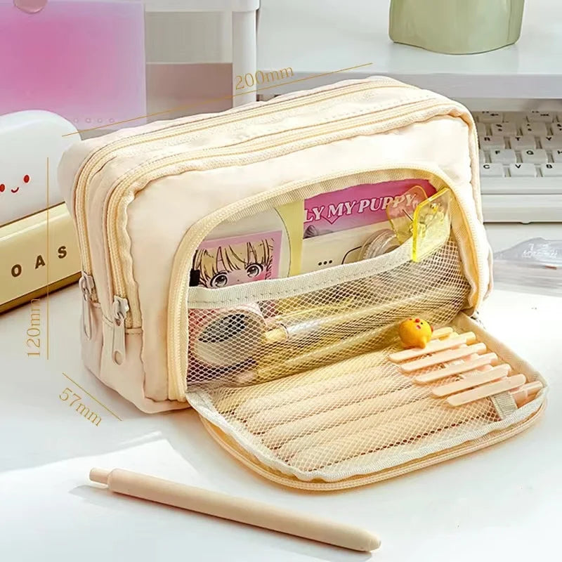 3-Layer Multipurpose Storage Organizer Large Capacity Pouch School