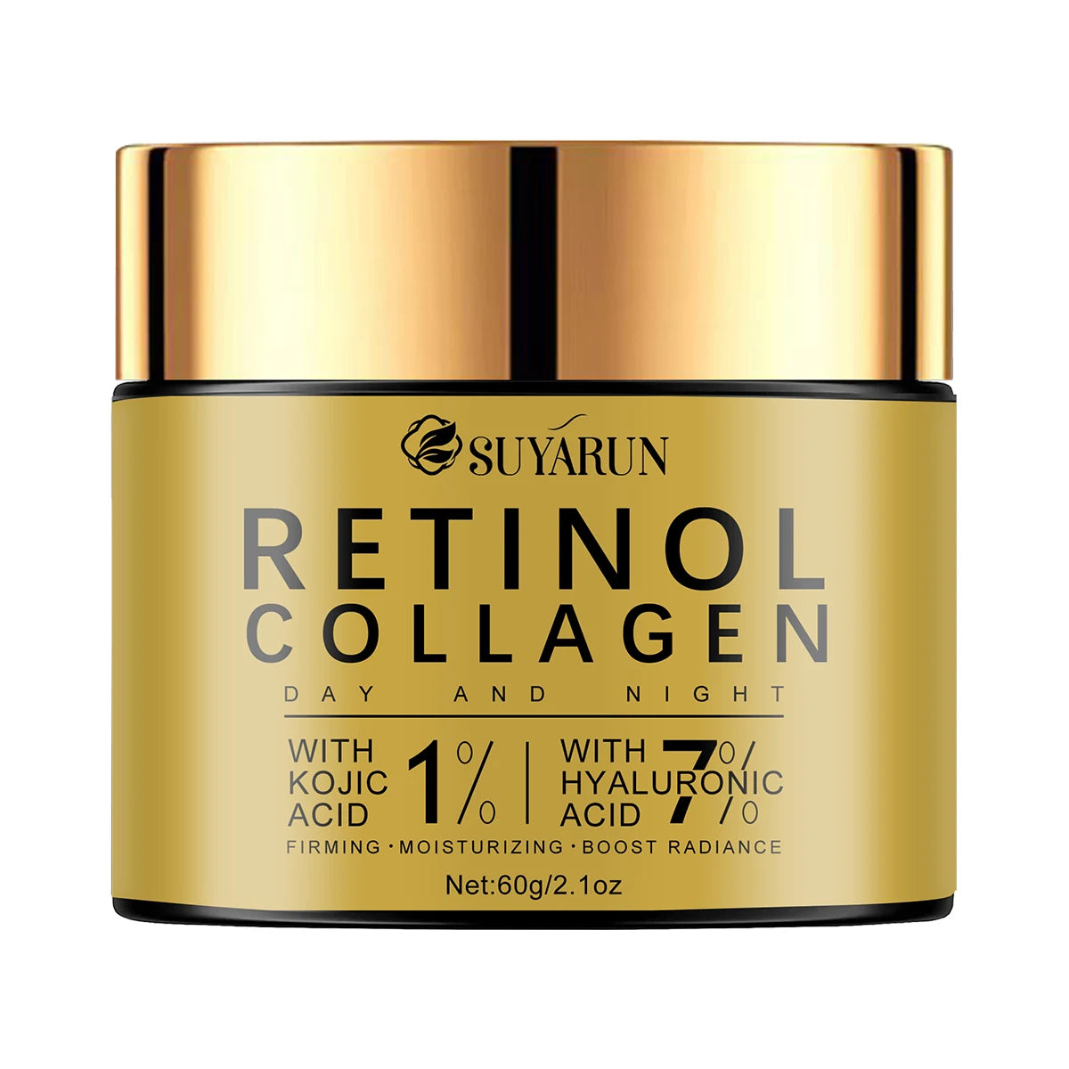 Retinol day and night moisturizer with kojic acid and hyaluronic acid ingredients for firming skin care Peaceful Pleasures Health and Wellness 60g
