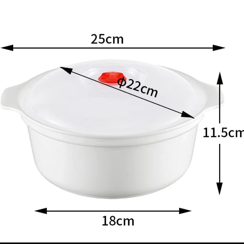 BPA-Free Microwave Heating Bowl with Lid – 1.2L Food-Grade Plastic, Dishwasher Safe