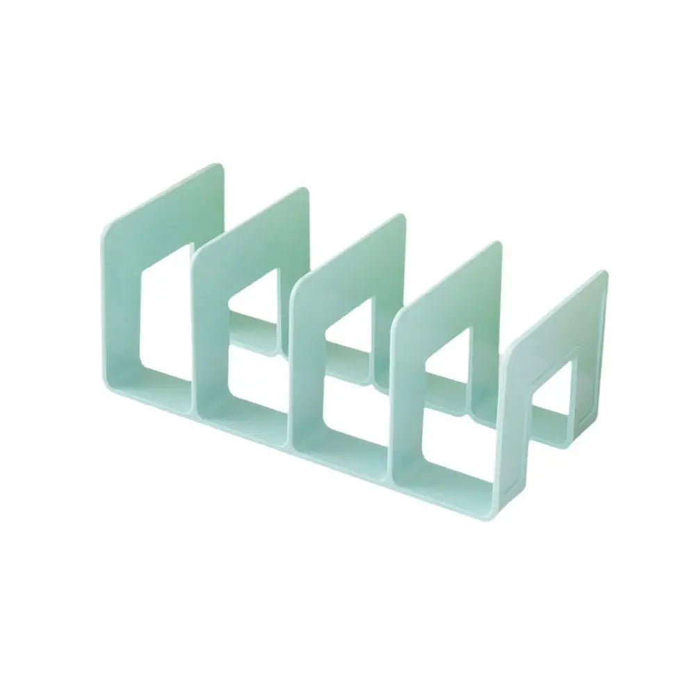 4-Compartment Plastic Book Stand & Desktop File Organizer