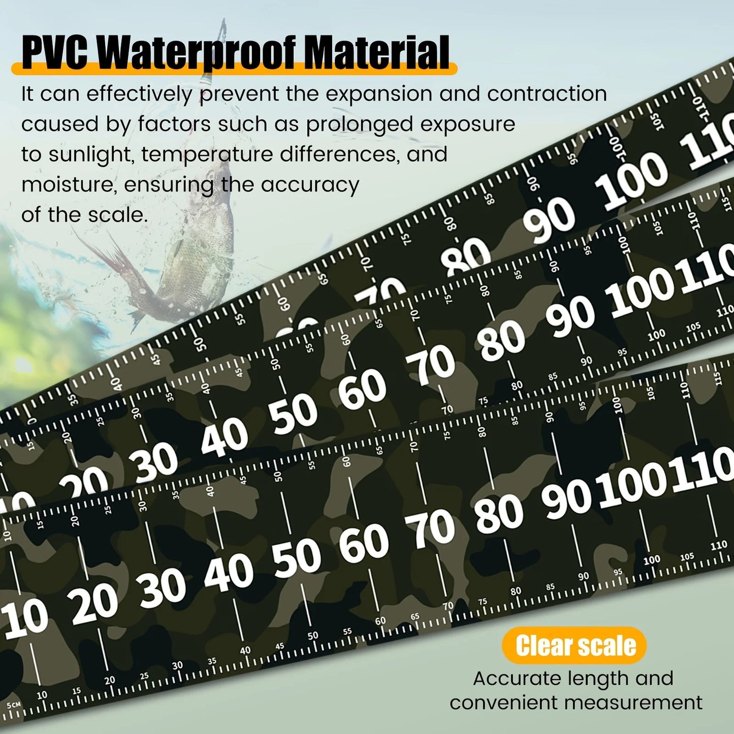 Waterproof Foldable PVC Fish Measuring Ruler | Fishing Tape