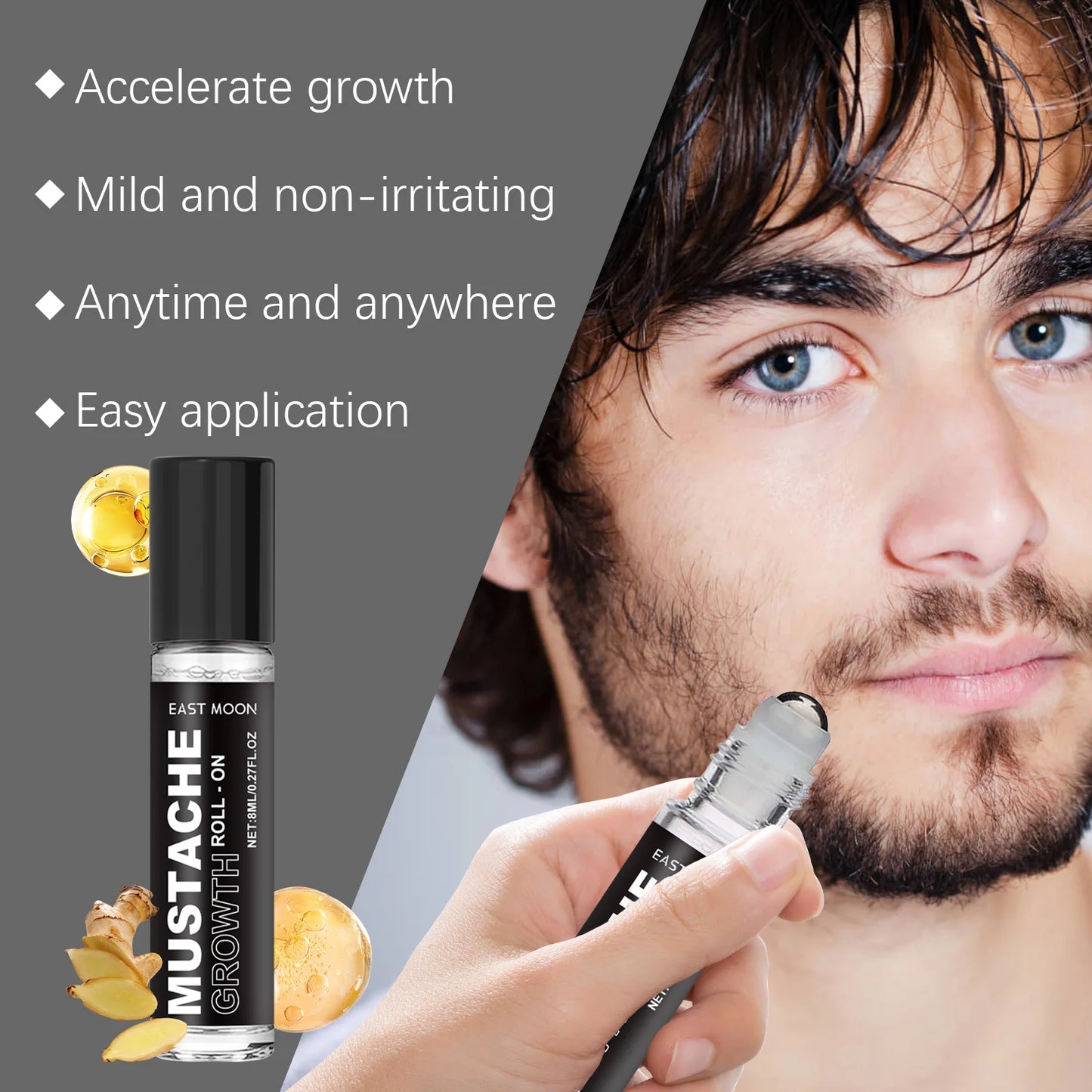 Beard Care Roll-On Oil | Nourishes, Reduces Shedding 8ml