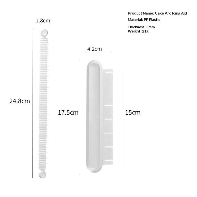 Hot Cake Decorating Curved aid With Scale Ruler Cream Decoration Skirt Marker Novice Home DIY Baking Tool Buttercream Leveling Peaceful Pleasures Health and Wellness