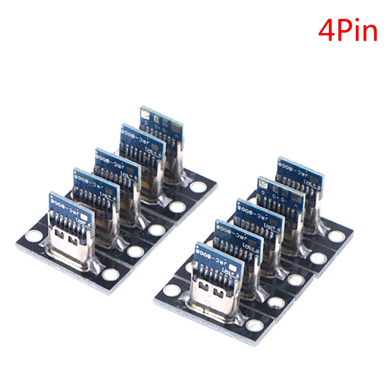 New 10pcs USB 3.1 Type C Socket With Screw fixing plate Type-C USB Jack 3.1 Type-C 2Pin 4Pin Female Connector Jack Charging Port Peaceful Pleasures Health and Wellness 4Pin