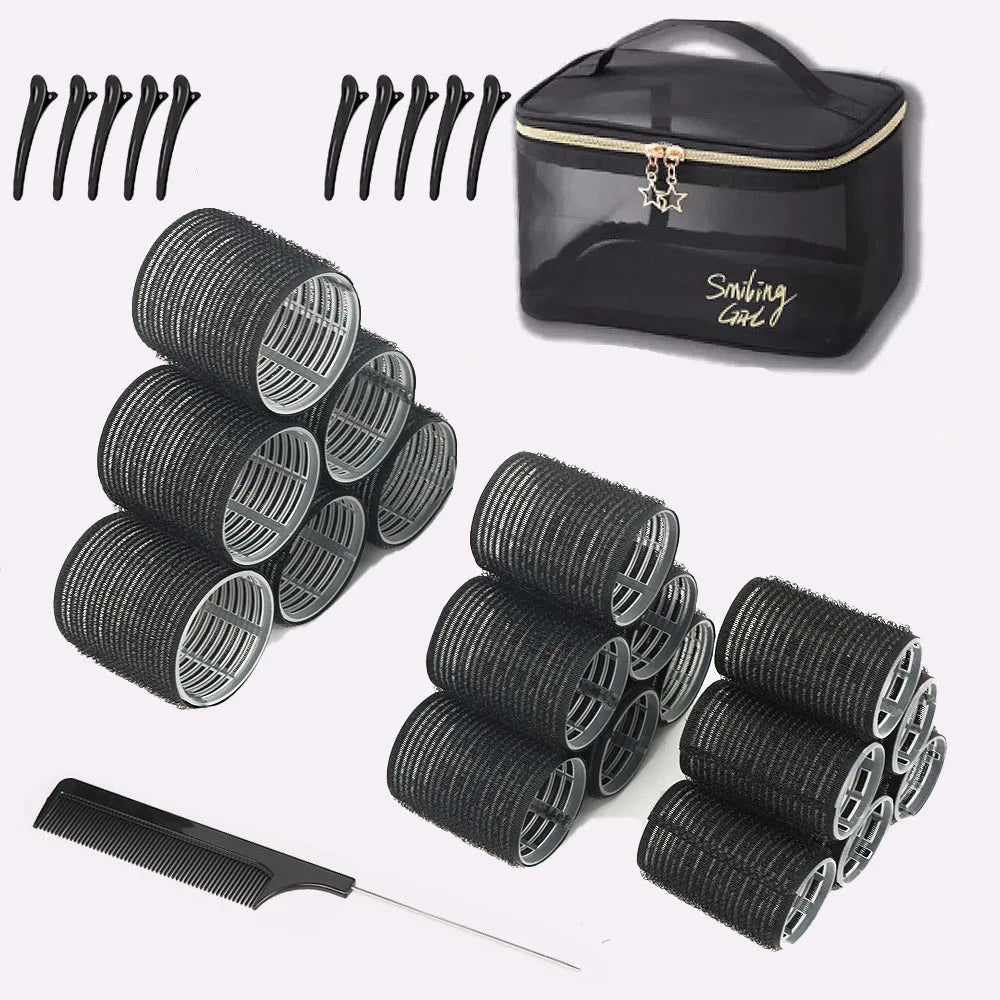 Air Bangs Curling Tube Large Cosmetic Bag Curler Set Bangs Curling Hair Diva Peaceful Pleasures Health and Wellness Black Model 1