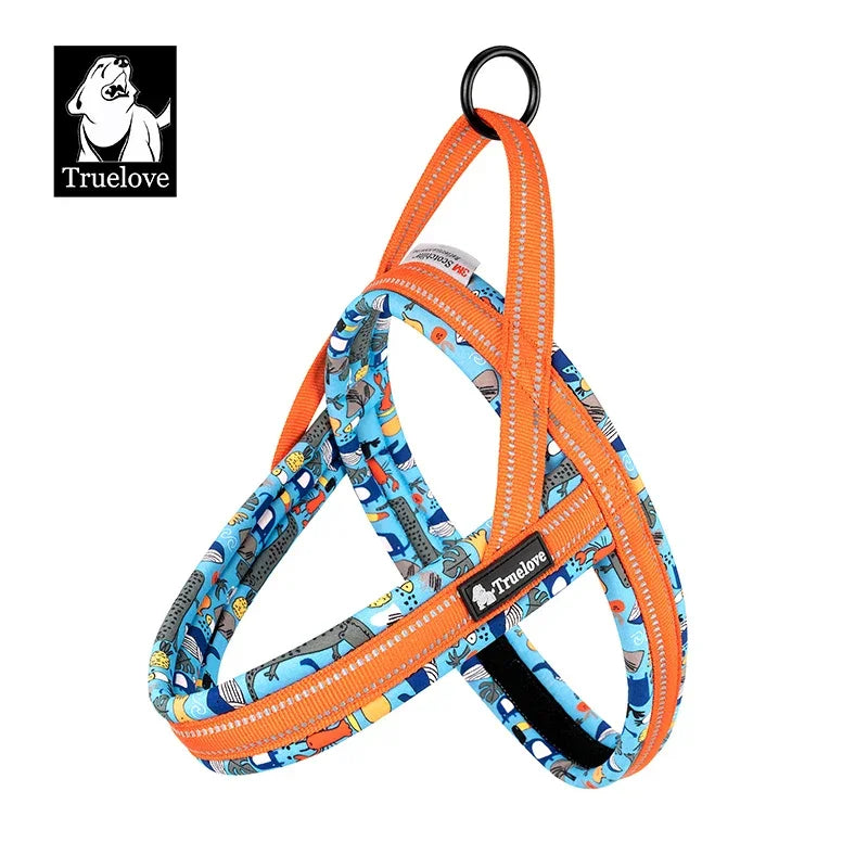 Truelove Floral Printing Mesh Padded Harness for All Breeds Quick Fit Dog Vest Harness Small Medium Large Dogs Outdoor TLH58122 Peaceful Pleasures Health and Wellness Firecracker L China Mainland