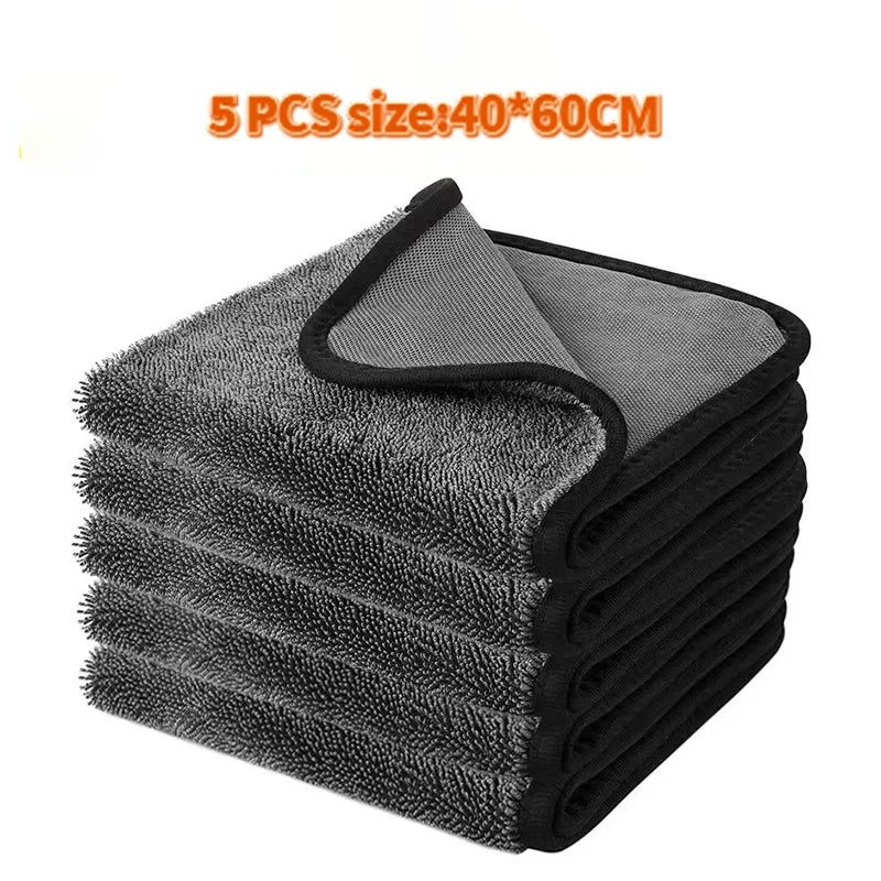 Micro Fiber Pile Auto Care Microfibre Detailing Microfiber Car Wash Cleaning Cloth Twisted Large Twist Loop Drying Towel For Car Peaceful Pleasures Health and Wellness 40x60x5pcs