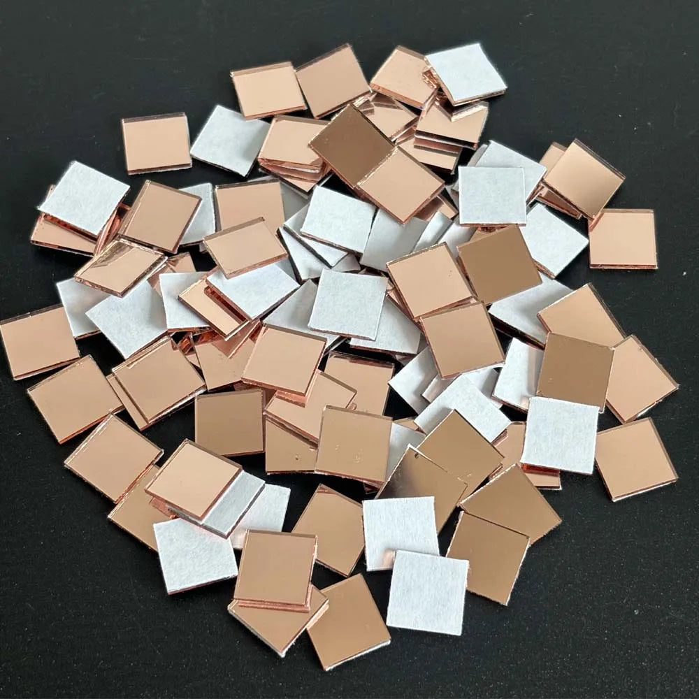 100pcs Self-Adhesive Mini Square Mirror Tiles 1cm | Mosaic Craft