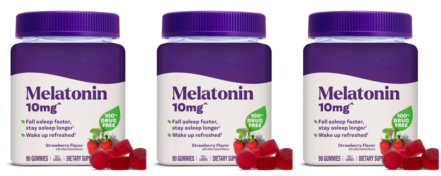 Melatonin Gummies 10mg Strawberry – 90 Count Sleep Support