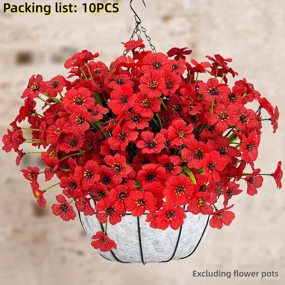 UV Resistant Silk Artificial Flowers 9/10 PCS – Faux Blooms