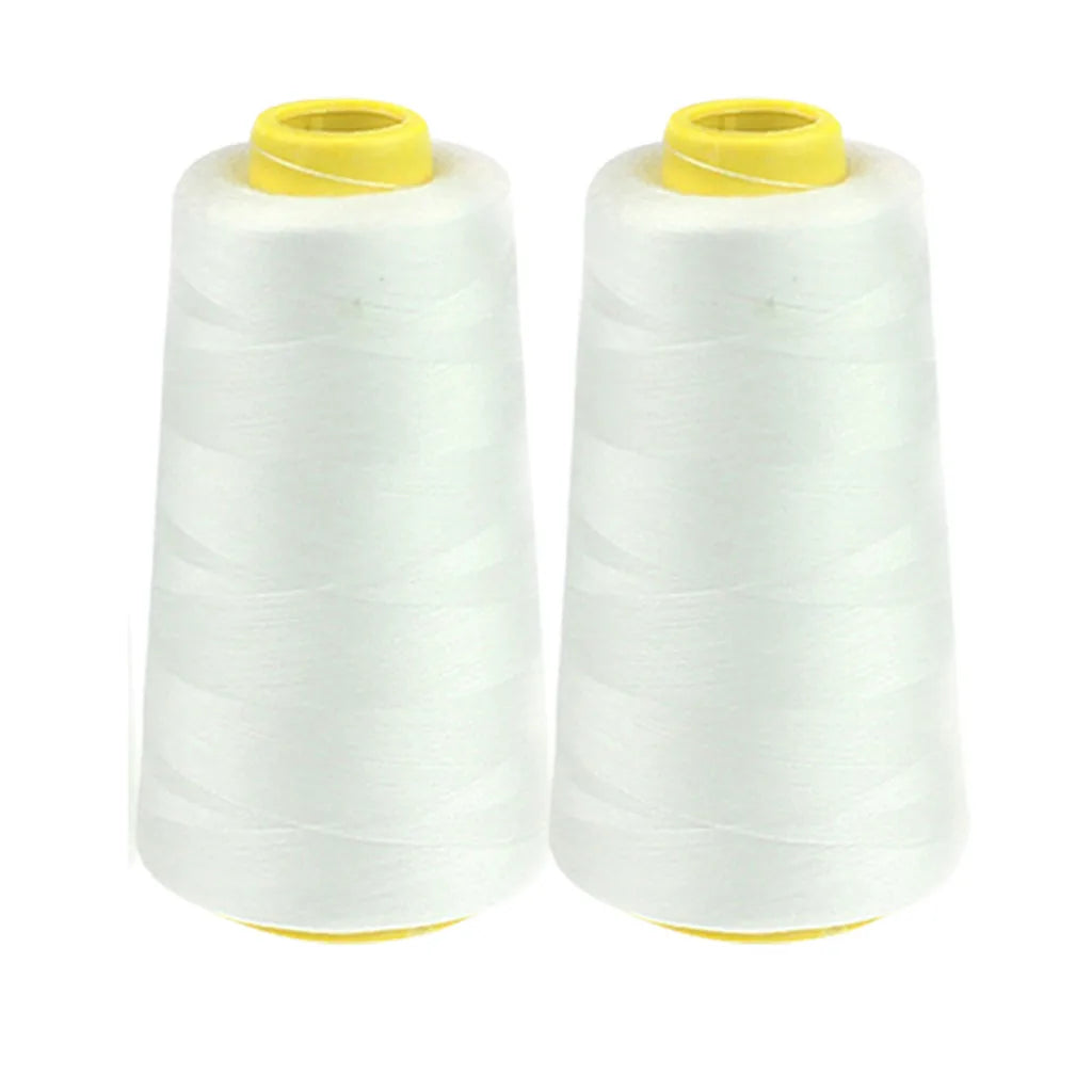 2PC Sewing Thread 2300 Yard Each Spool Solid Color White Black Stitching Thread for Machine and Household Sewing Accessories Peaceful Pleasures Health and Wellness White