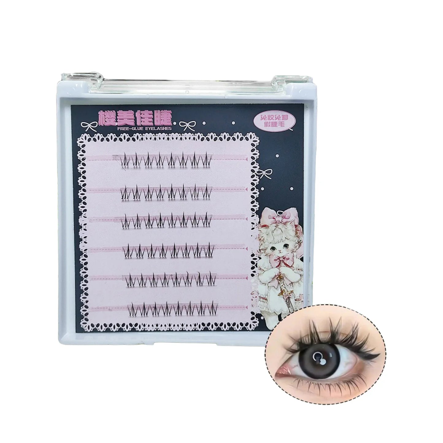 Cat Paw Lower Cluster Lash Extensions – Transparent Band