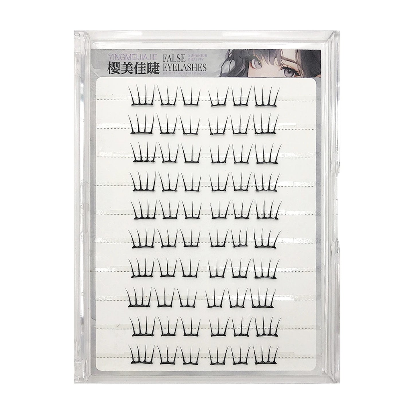 Idol Manga False Eyelashes Korean Style Girl's Group Eyelash Extension U-shaped Natural Enlarge Your Eyes Large Capacity Lashes Peaceful Pleasures Health and Wellness style 3