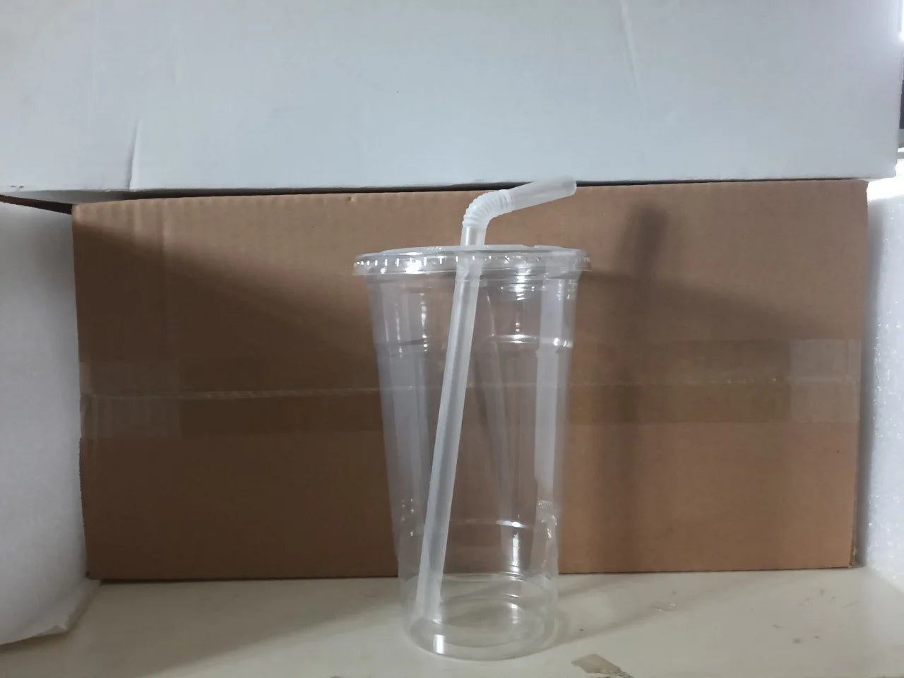 32oz Clear Plastic Cups with Flat Lids Boba Tea Straws BPA Free Premium Crystal 1L Smoothie Cup Lemonade Milkshake Huge Cups Peaceful Pleasures Health and Wellness Bended Straws 50pcs