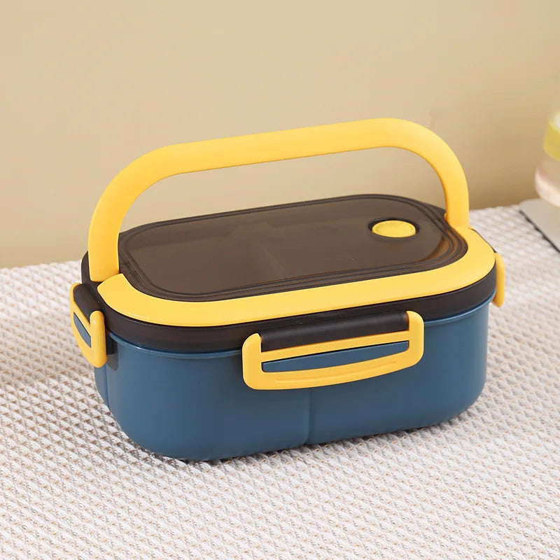 Double Layered Fruit Lunch Box Divided Into Compartments Microwave Oven Specifically Designed Office Workers To Reduce Body Fat Peaceful Pleasures Health and Wellness Blue